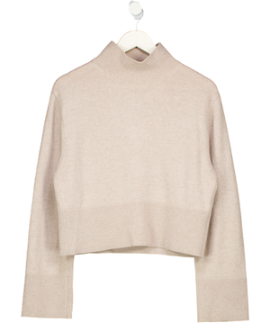 & Other Stories Beige Mock Neck Knit Jumper UK XS