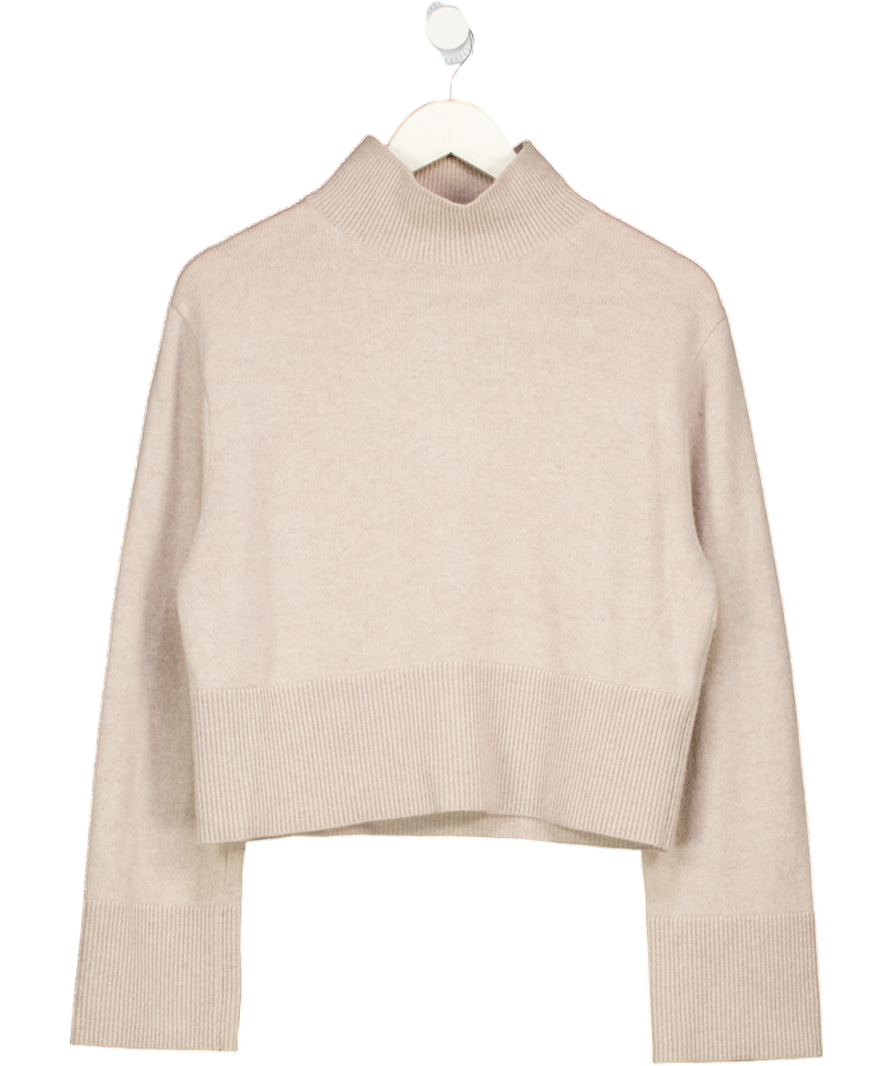 & Other Stories Beige Mock Neck Knit Jumper UK XS