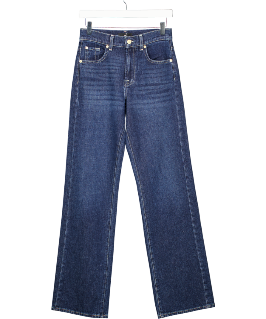 7 For All Mankind Blue Mid Waist Straight Jeans W24