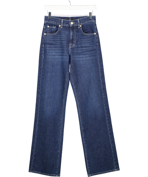 7 For All Mankind Blue Mid Waist Straight Jeans W24