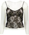 H&M Black Lace Strappy Top UK XS