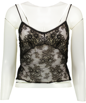 H&M Black Lace Strappy Top UK XS