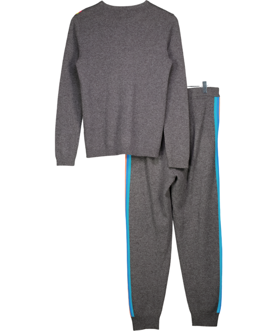 WYSE LONDON 2-piece Grey Rainbow Lightning Wool And Cashmere Blend Loungewear Set Sz1 UK 8