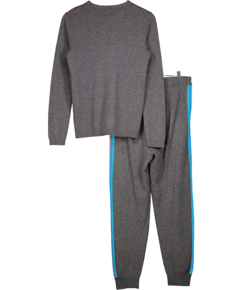 WYSE LONDON 2-piece Grey Rainbow Lightning Wool And Cashmere Blend Loungewear Set Sz1 UK 8