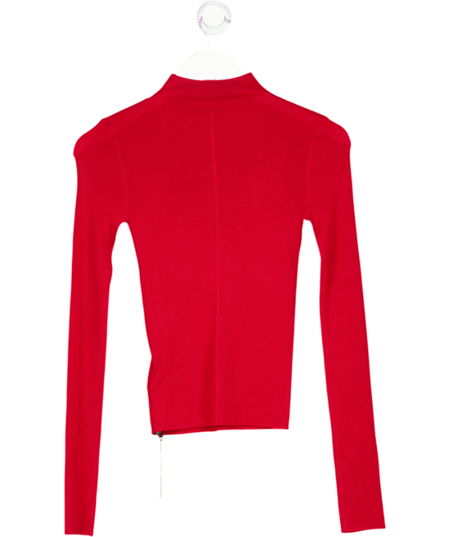 Commense Red Wool-blend Knit Top UK XS