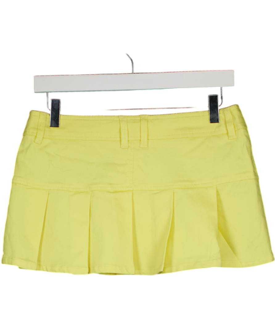 I.AM.GIA Yellow Taryn Pleated Mini Skirt UK S
