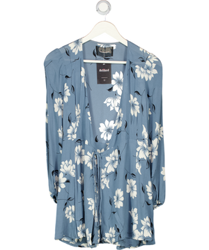 REFORMATION Dusty Blue Floral Tie Front Mini Dress UK XS
