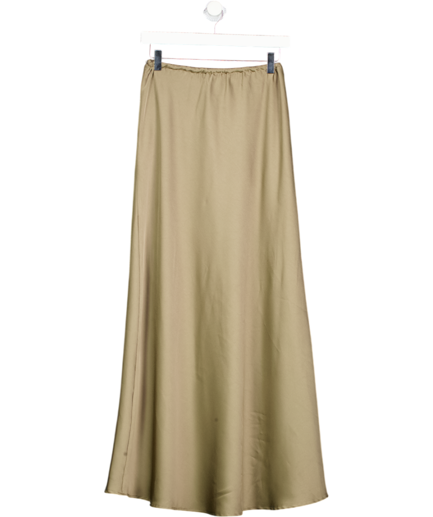 DISSH Brown Drawstring Satin Maxi Skirt UK 6