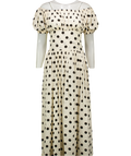 EVARAE Ivory / Black Polka Dot Hestia Dress UK 8