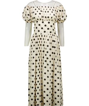 EVARAE Ivory / Black Polka Dot Hestia Dress UK 8