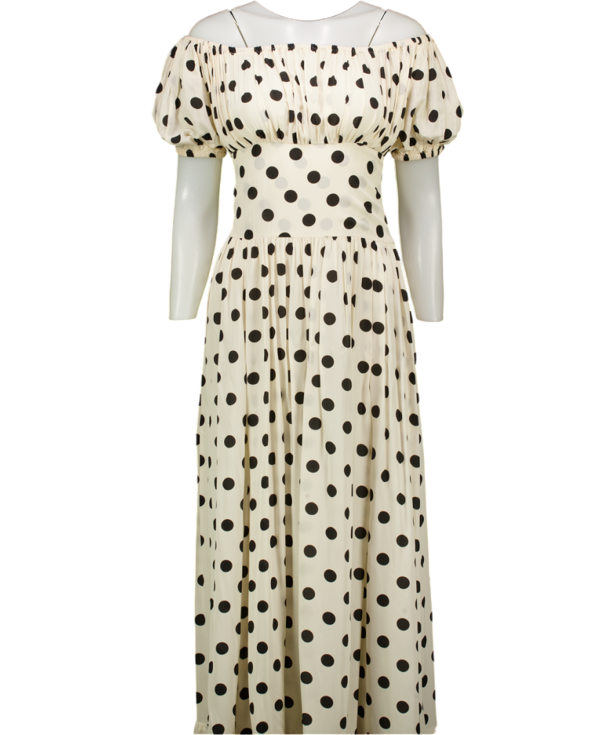 EVARAE Ivory / Black Polka Dot Hestia Dress UK 8
