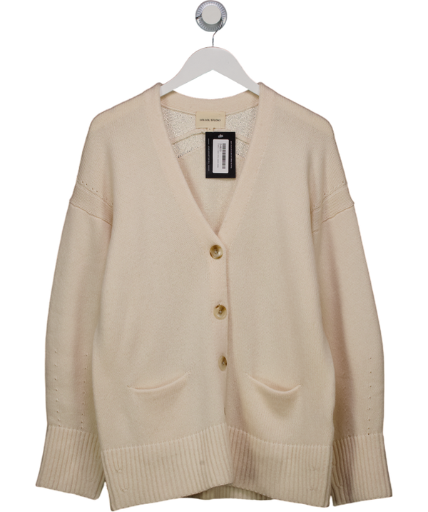 Loulou studio Cream Wool / Cashmere Blend Sovik Oversized Button-down Cardigan UK L