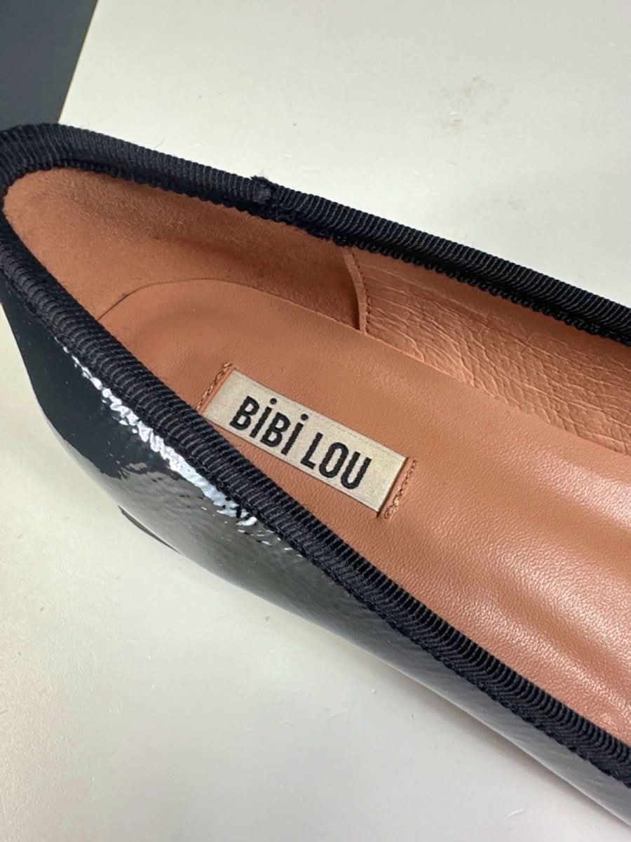 Bibi Lou Black Patent Block Heel Pumps Size EU 38 UK 5 - Reliked