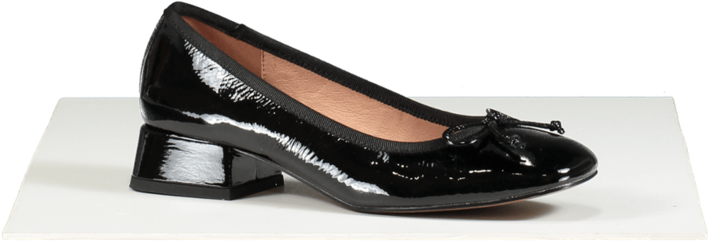 Bibi Lou Black Patent Leather Block Heel Pumps EU 37 UK 4 - Reliked