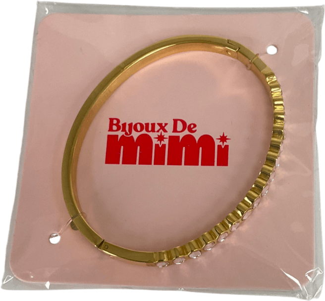 Bijoux de mimi Metallic Martha Crystal Gold Waterproof Bangle One Size - Reliked