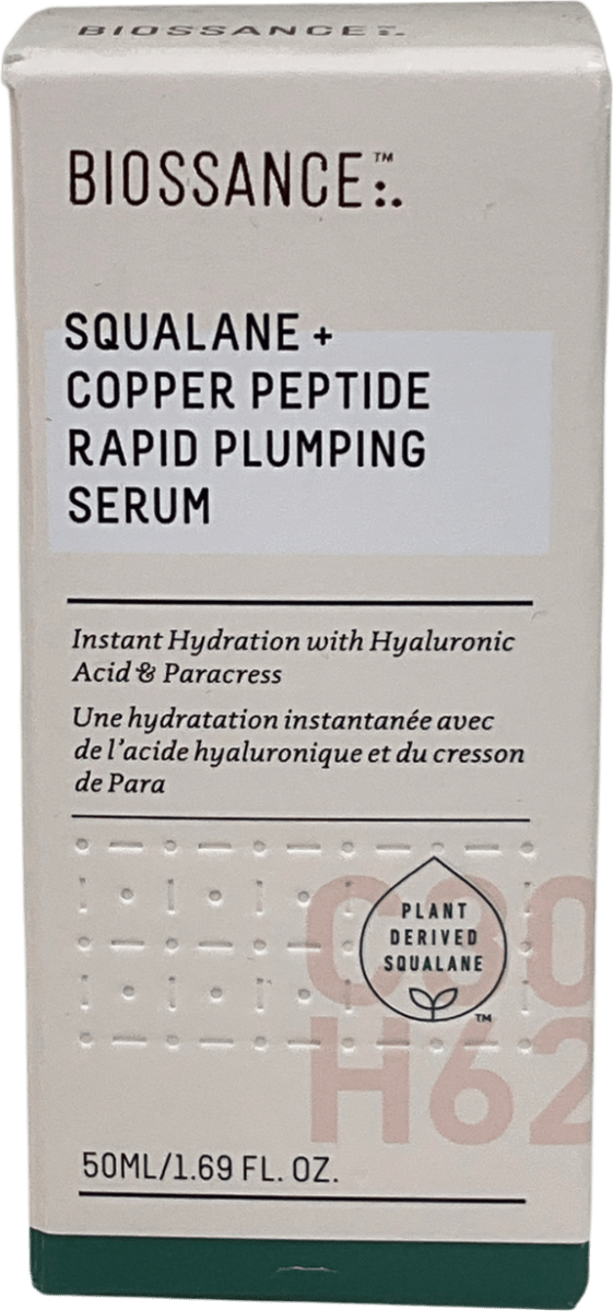 BIOSSANCE Squalane And Copper Peptide Rapid Plumping Serum 50ml - Reliked