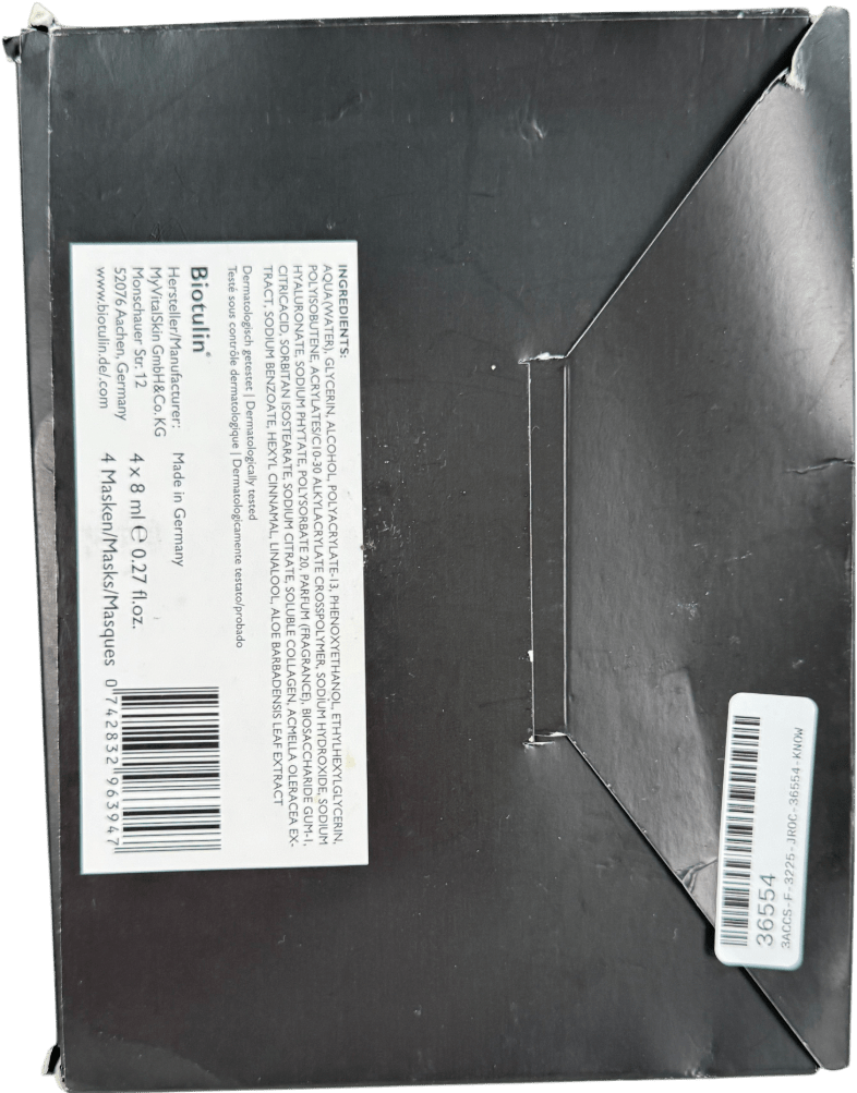 Biotulin Bio Cellulose Skin Care Anti Anging Masks 4 x 8ml - Reliked