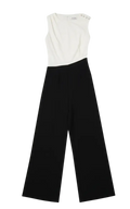 Karen Millen Black Soft Tailored Asymmetric Neck Wide Leg Jumpsuit UK 6