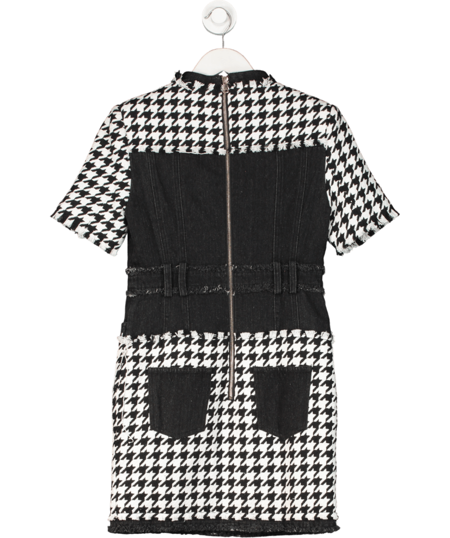 Black Denim Tweed Mini Dress UK M - Reliked