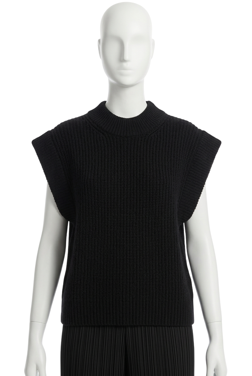 By Malene Birger Black 100% Wool Farima  Relaxed-fit Sleeveless Knit  UK M
