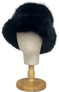 Black Fluffy Bucket Hat One Size - Reliked