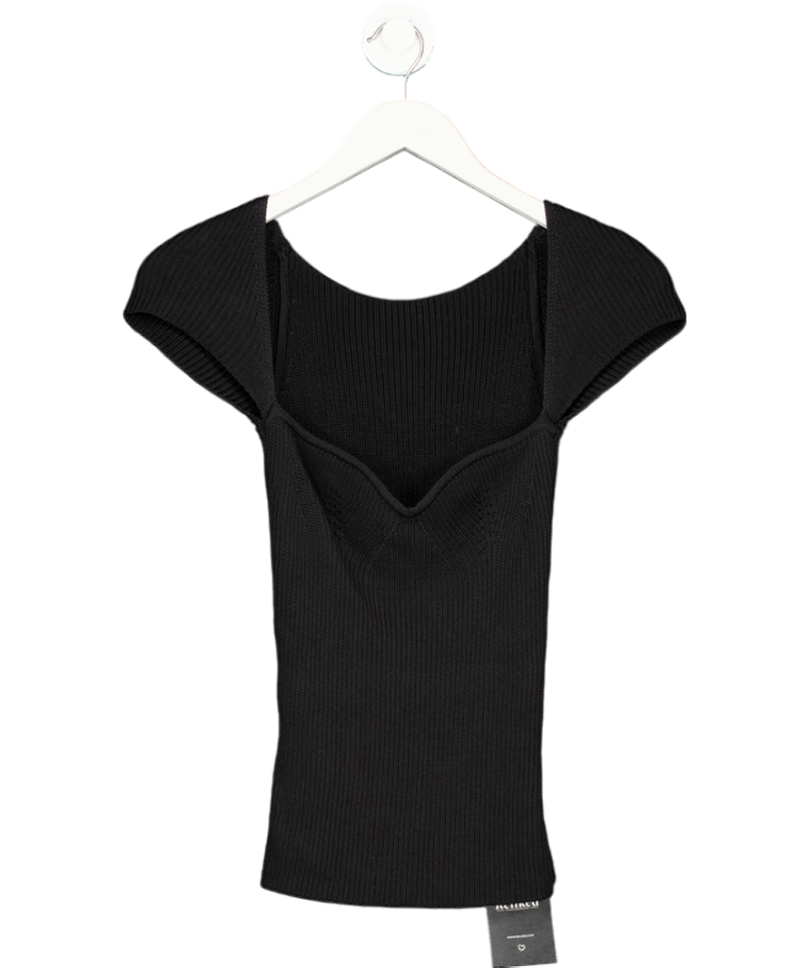 Black Knitted Top UK S - Reliked