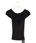 Black Knitted Top UK S - Reliked