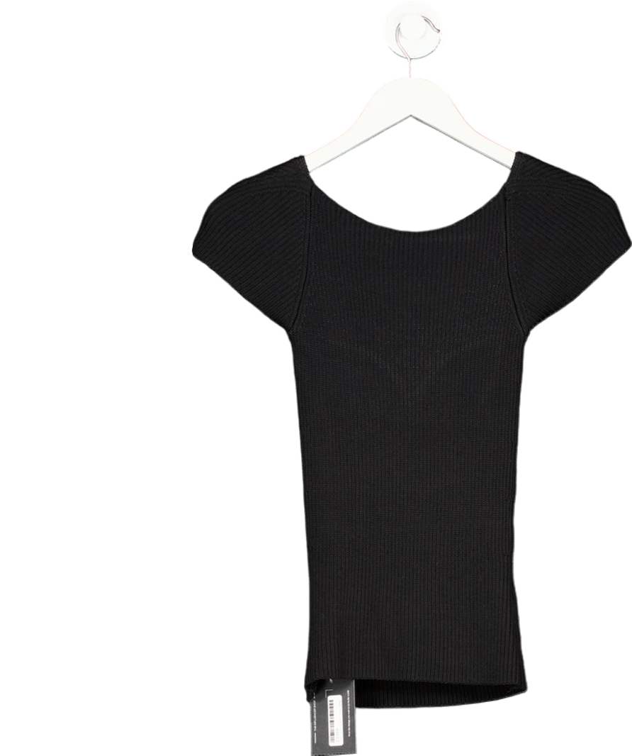Black Knitted Top UK S - Reliked