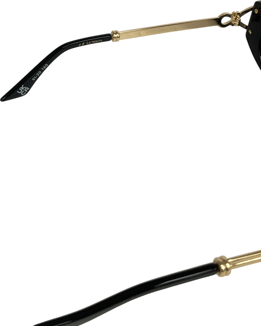 Black Le Specs Hydrus Link Oval Sunglasses - Reliked