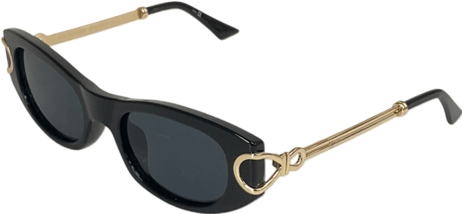 Black Le Specs Hydrus Link Oval Sunglasses - Reliked