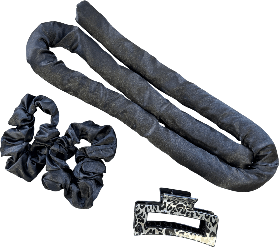 Black Sating "Heatless Curls" Set - Reliked