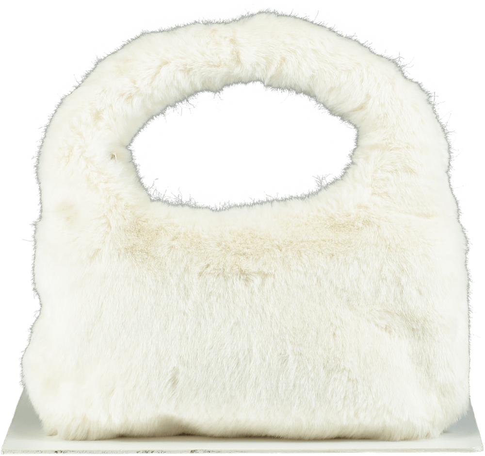 Blu Marine Cream Eco Fur Shoulder Bag - Reliked