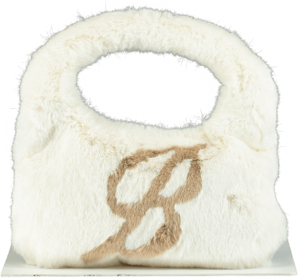 Blu Marine Cream Eco Fur Shoulder Bag - Reliked