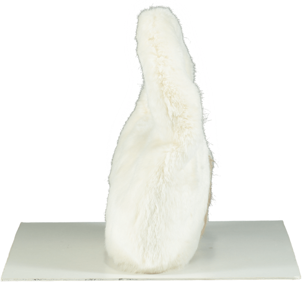 Blu Marine Cream Eco Fur Shoulder Bag - Reliked