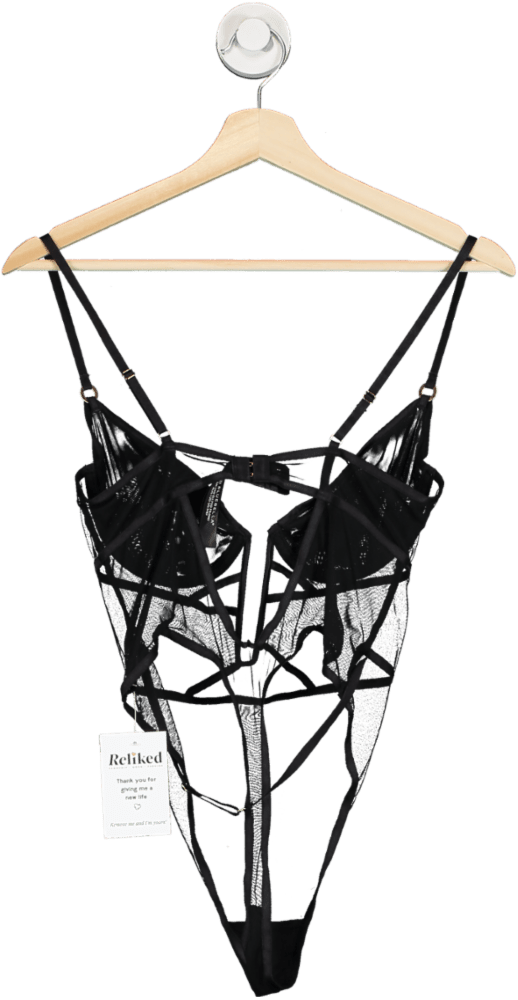 Bluebella Black Strappy Lace Bodysuit UK 34D - Reliked