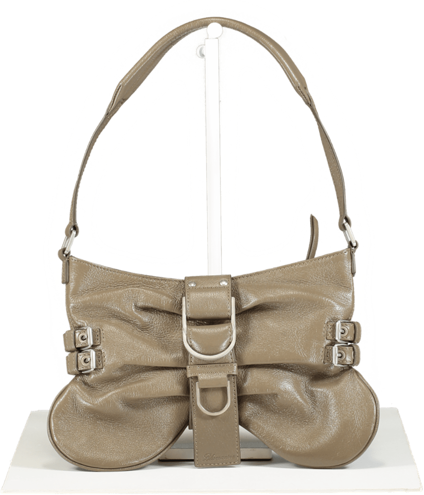 Blumarine Beige Leather Butterfly Handbag - Reliked