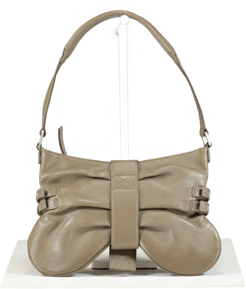Blumarine Beige Leather Butterfly Handbag - Reliked