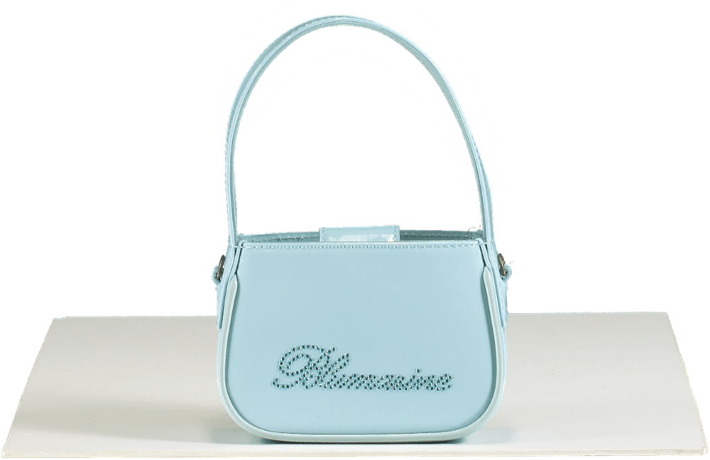 Blumarine Light Blue Crystal Logo Mini Handbag - Reliked