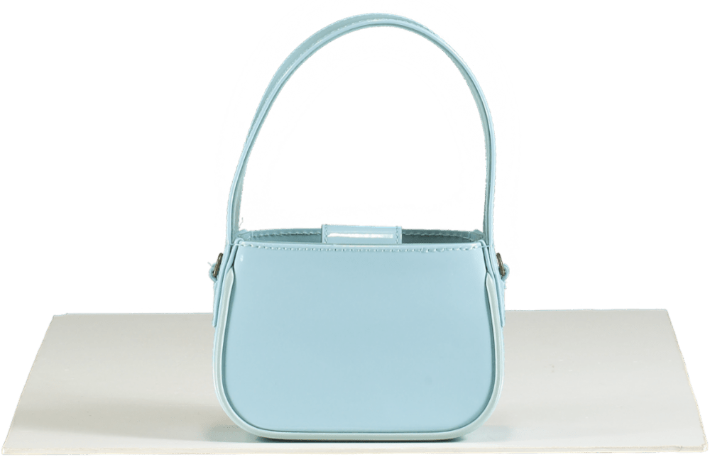 Blumarine Light Blue Crystal Logo Mini Handbag - Reliked