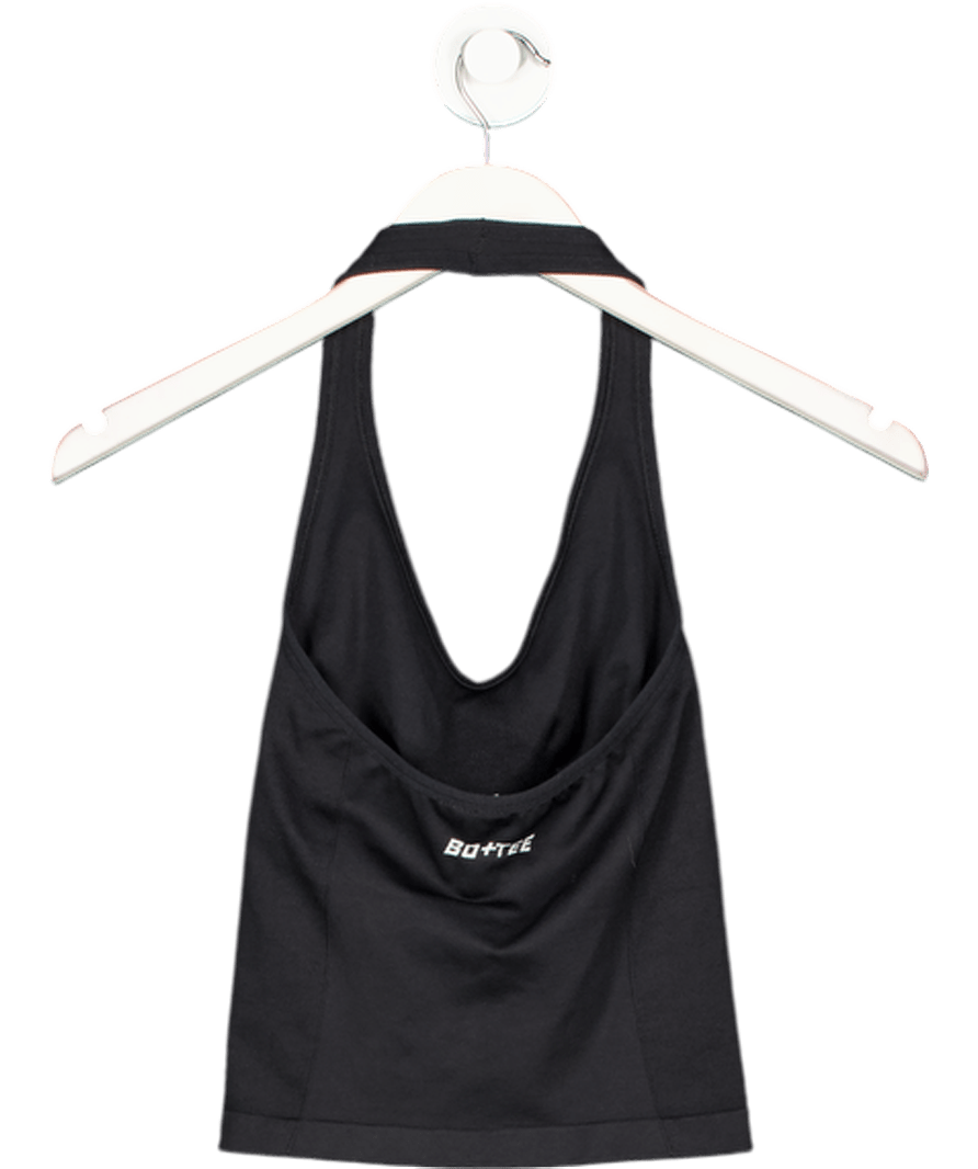 Bo + Tee Black Define Luxe Halterneck Tank Top UK XS - Reliked