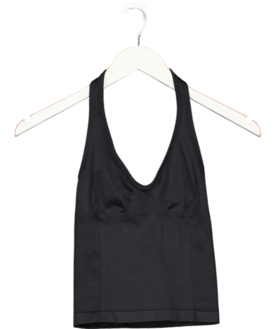 Bo + Tee Black Define Luxe Halterneck Tank Top UK XS - Reliked