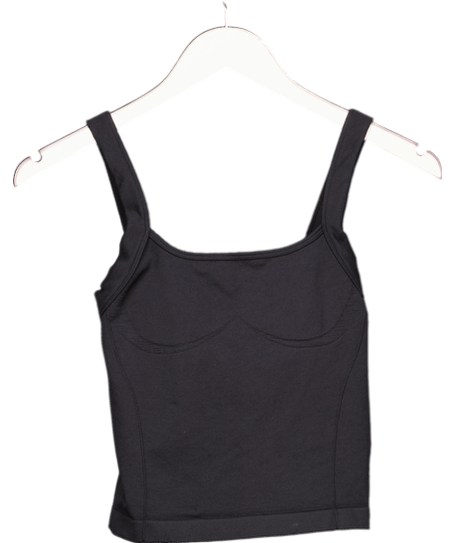 Bo + Tee Black Super Sculpt Seamless Longline Tank Top UK XS - Reliked