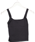 Bo + Tee Black Super Sculpt Seamless Longline Tank Top UK XS - Reliked