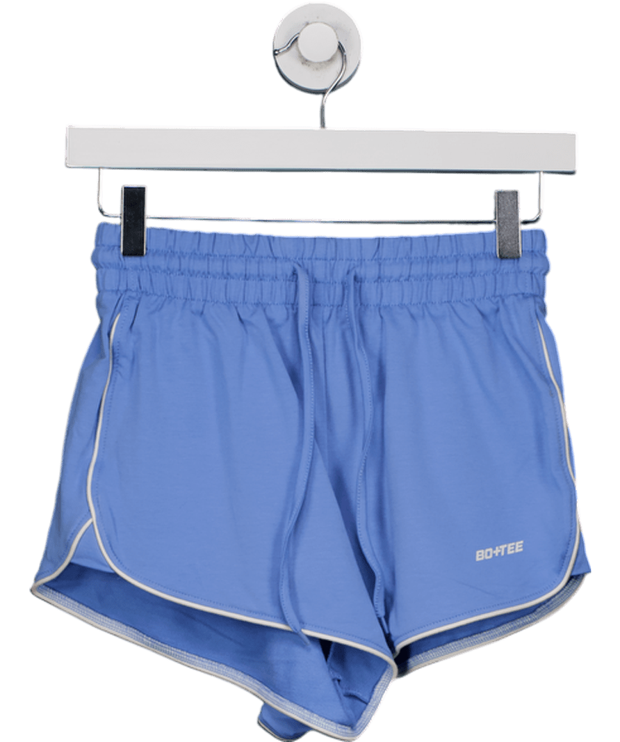 Bo + Tee Blue Logo Sweat Shorts UK XS - Reliked
