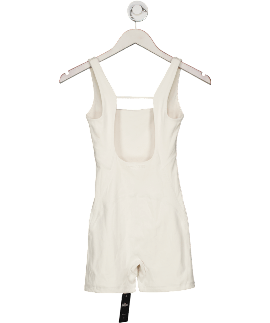 Bo + Tee Cream Soft Active Open - back Unitard UK XS - Reliked