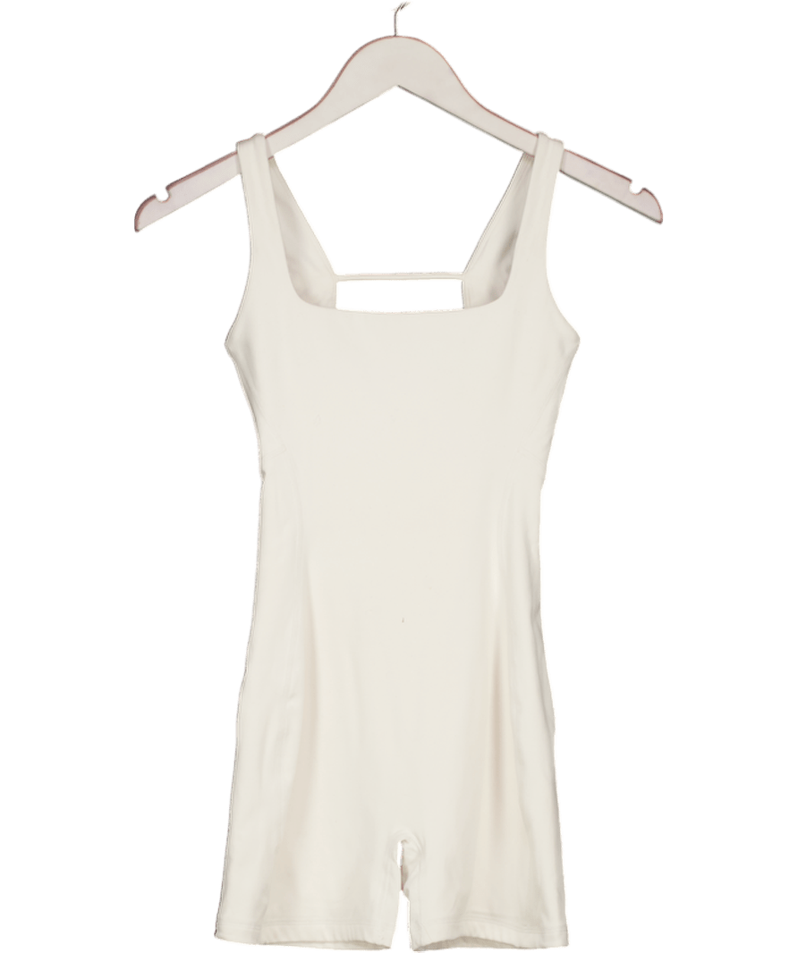 Bo + Tee Cream Soft Active Open - back Unitard UK XS - Reliked