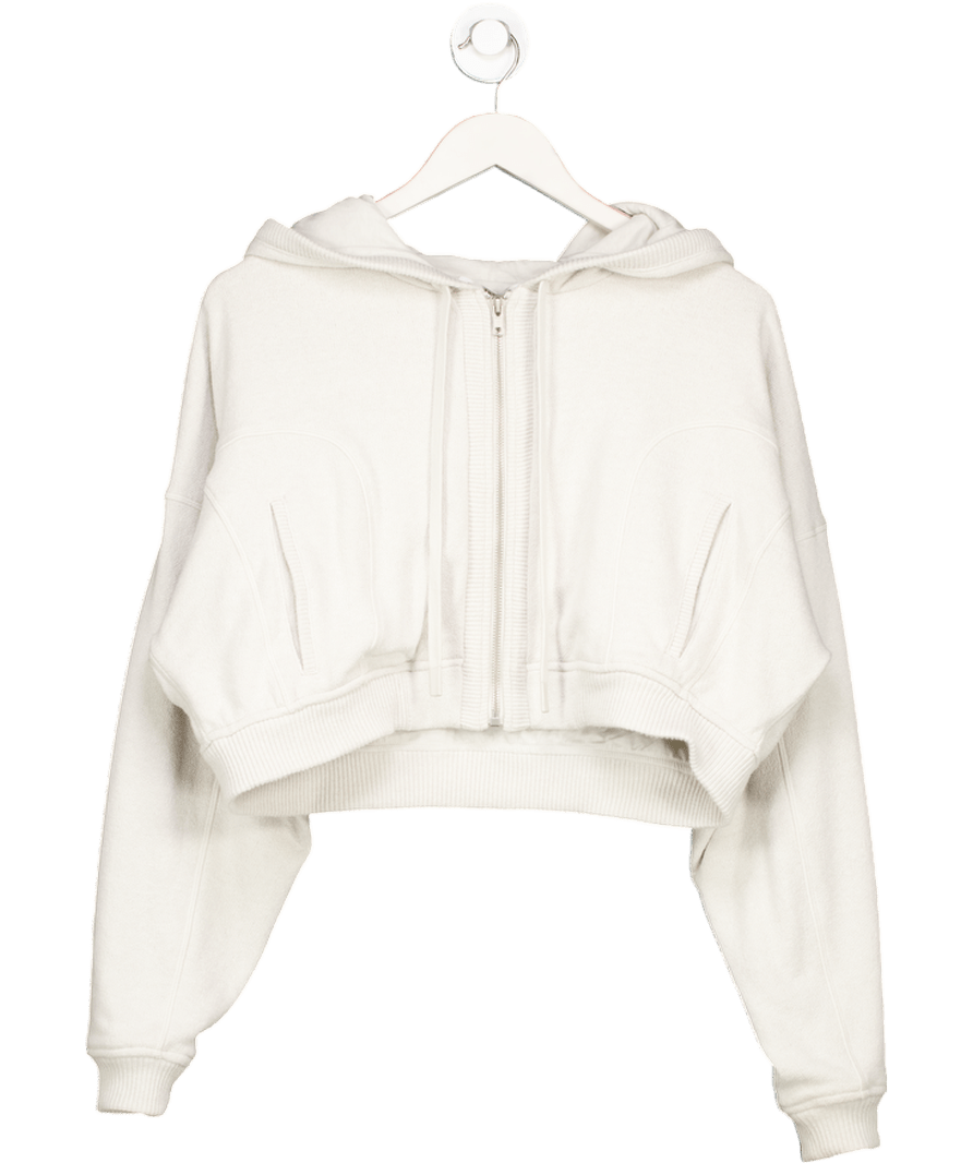 Bo + Tee Grey Cropped Zip - up Hoodie UK M - Reliked