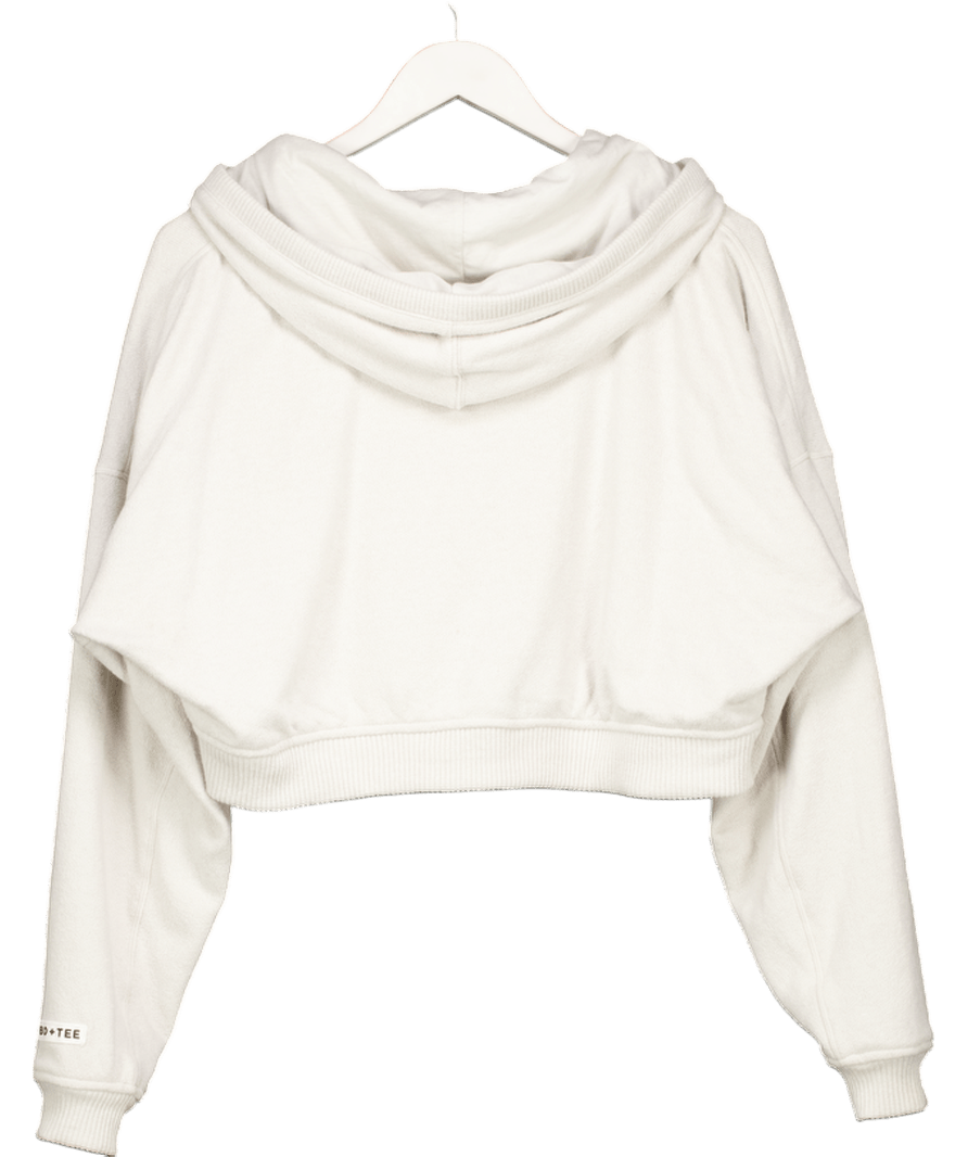 Bo + Tee Grey Cropped Zip - up Hoodie UK M - Reliked