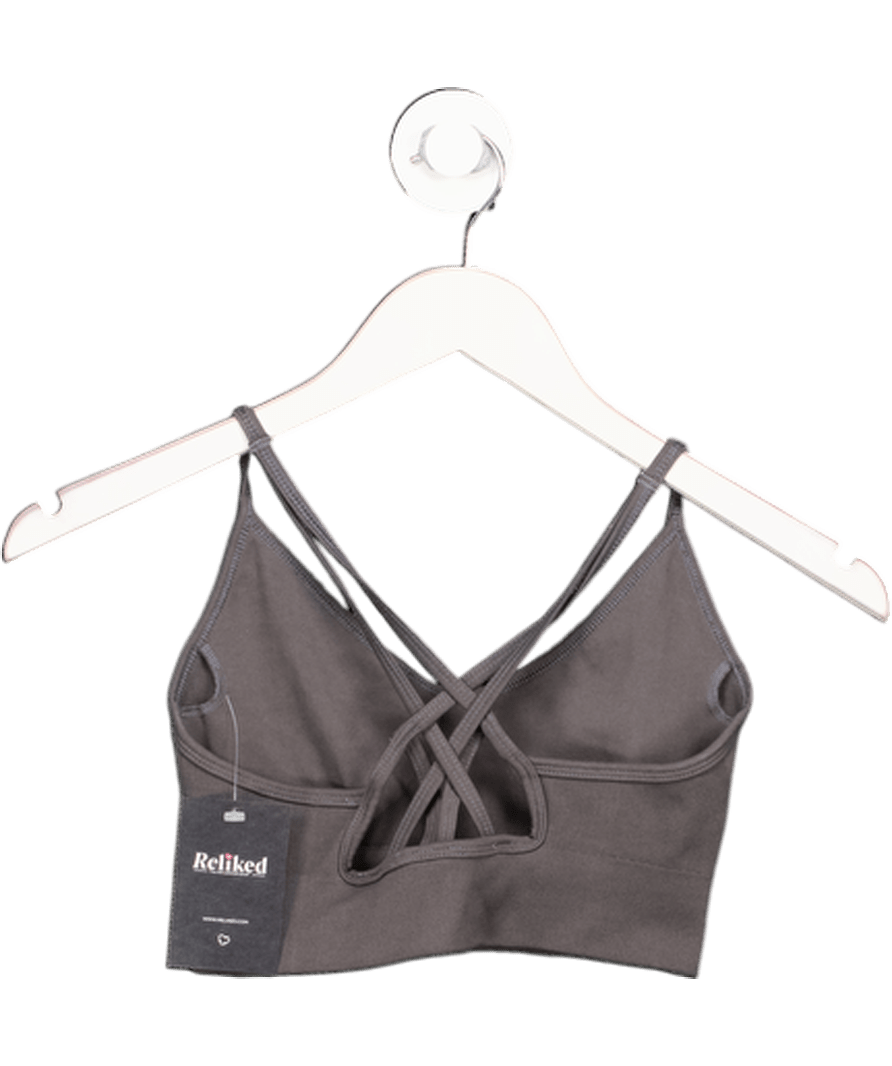Bo + Tee Grey Cross - back Sports Bra UK XS/S - Reliked