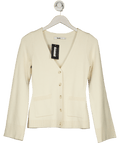 BOA Cream Vneck Viscose Blend Cardigan UK XS - Reliked